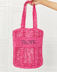 Maroon Fame Tropic Babe Staw Tote Bag Sentient Beauty Fashions tote