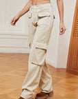 Light Gray Straight Leg Cargo Jeans Sentient Beauty Fashions Apparel & Accessories