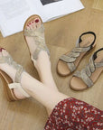 Rosy Brown PU Leather Open Toe Sandals Sentient Beauty Fashions Apparel & Accessories