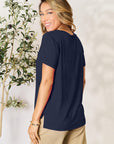 Dark Slate Gray Basic Bae Full Size Round Neck Short Sleeve T-Shirt Sentient Beauty Fashions Tops
