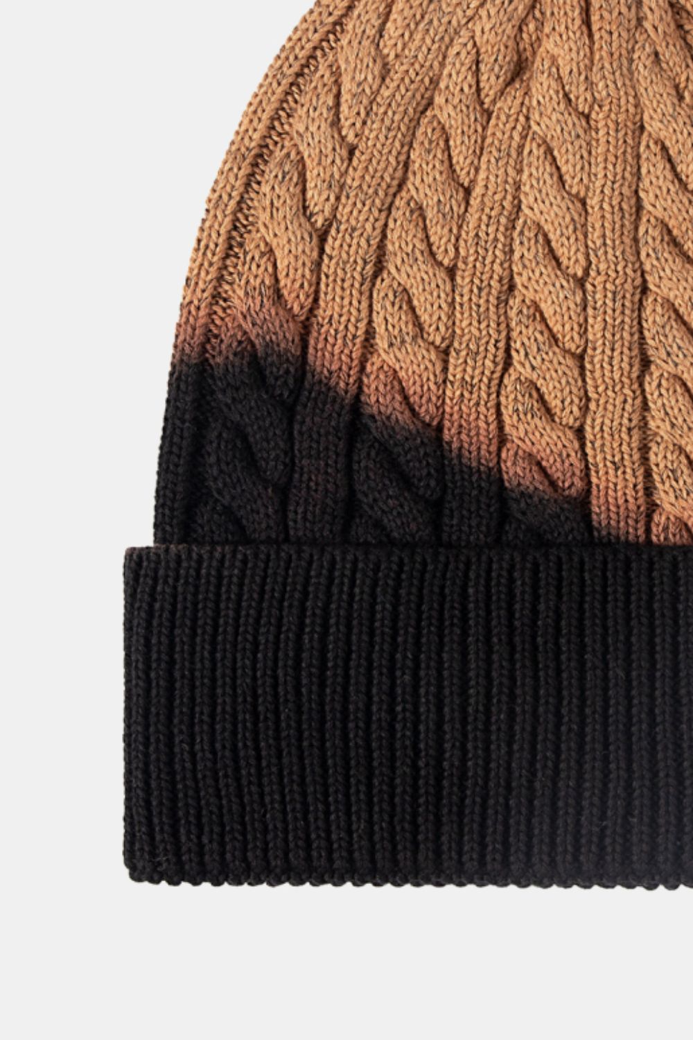 Sienna Contrast Tie-Dye Cable-Knit Cuffed Beanie Sentient Beauty Fashions *Accessories