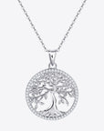 White Smoke 925 Sterling Silver Moissanite Tree Pendant Necklace Sentient Beauty Fashions jewelry
