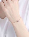 Light Gray Zircon Heart 925 Sterling Silver Bracelet Sentient Beauty Fashions Apparel & Accessories