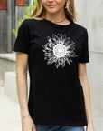 Light Gray Simply Love Full Size Sunflower Graphic Cotton Tee