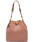 Rosy Brown PU Drawstring Bucket Bag