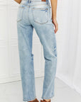 Light Gray Judy Blue Natalie Full Size Distressed Straight Leg Jeans Sentient Beauty Fashions jeans