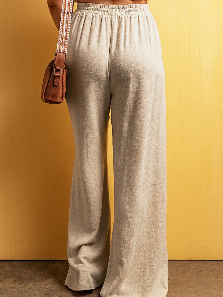 Sienna Drawstring Wide Leg Pants Sentient Beauty Fashions Apparel &amp; Accessories