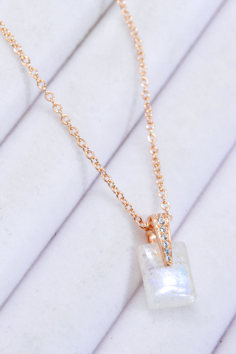 Lavender 925 Sterling Silver Natural Moonstone Pendant Necklace Sentient Beauty Fashions necklaces