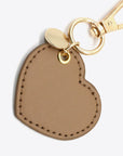 White Smoke Assorted 4-Pack Heart Shape PU Leather Keychain Sentient Beauty Fashions Apparel & Accessories