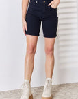 Light Gray Judy Blue Full Size High Waist Tummy Control Bermuda Shorts Sentient Beauty Fashions Apparel & Accessories