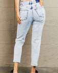 Rosy Brown BAYEAS High Waisted Acid Wash Skinny Jeans Sentient Beauty Fashions Apparel & Accessories