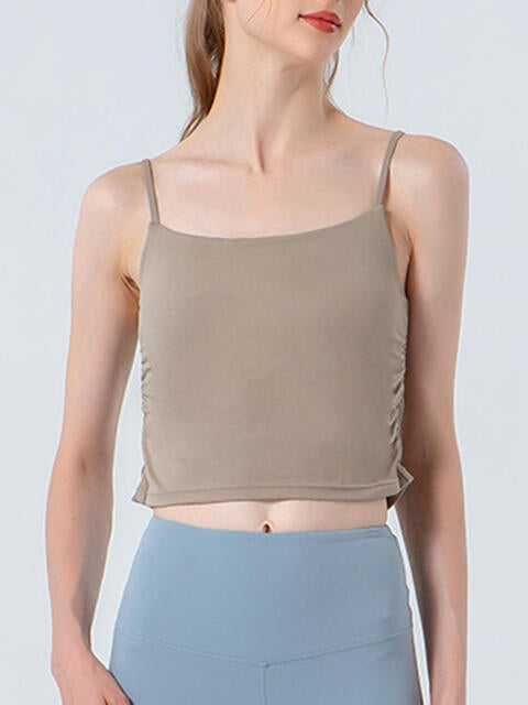 Gray Ruched Sports Cami Sentient Beauty Fashions Apparel &amp; Accessories