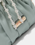 Light Slate Gray Nicole Lee USA Pearl Bow Chain Strap Purse Sentient Beauty Fashions Apparel & Accessories