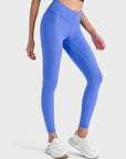 Lavender Wide Waistband Sports Leggings Sentient Beauty Fashions Activewear