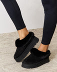 Black Legend Footwear Furry Chunky Platform Ankle Boots Sentient Beauty Fashions slippers