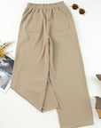 Tan Elastic Waist Sweatpants with Pockets Sentient Beauty Fashions Apparel & Accessories