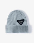 White Smoke HAPPY Contrast Beanie