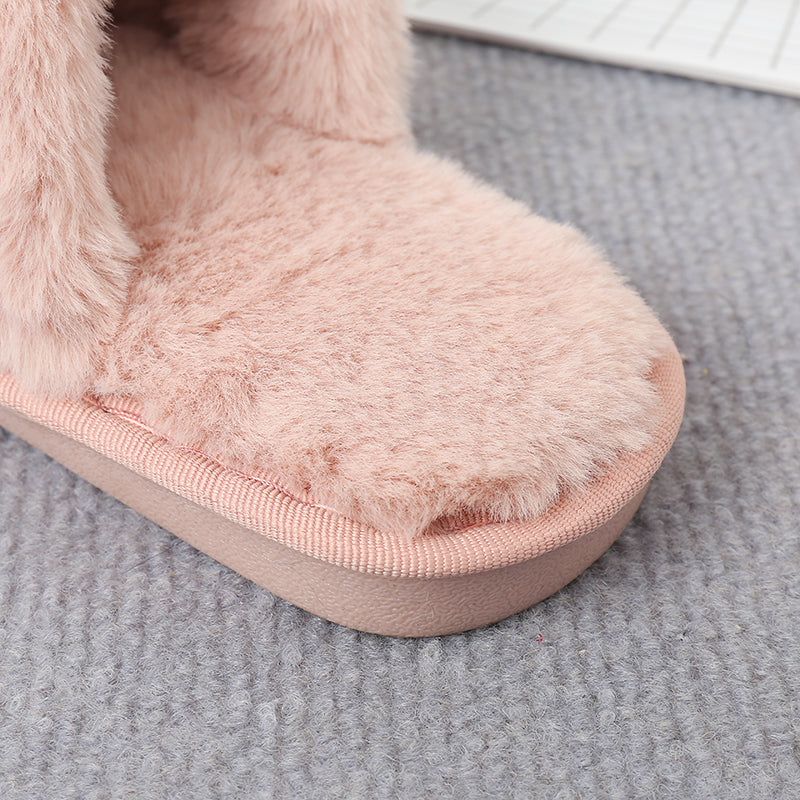 Dark Gray Faux Fur Crisscross Strap Slippers Sentient Beauty Fashions slippers