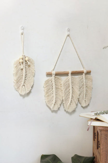 Light Gray Feather Wall Hanging