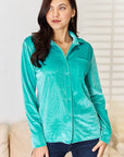 Light Gray Pocketed Button Up Long Sleeve Shirt Sentient Beauty Fashions Apparel & Accessories