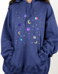 Dark Slate Blue Simply Love Full Size Dropped Shoulder Star & Moon Graphic Hoodie Sentient Beauty Fashions Apparel & Accessories