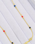 Light Gray 18K Gold-Plated Multicolored Bead Necklace Sentient Beauty Fashions Jewelry