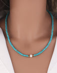 Rosy Brown Turquoise & Pearl Necklace Sentient Beauty Fashions jewelry