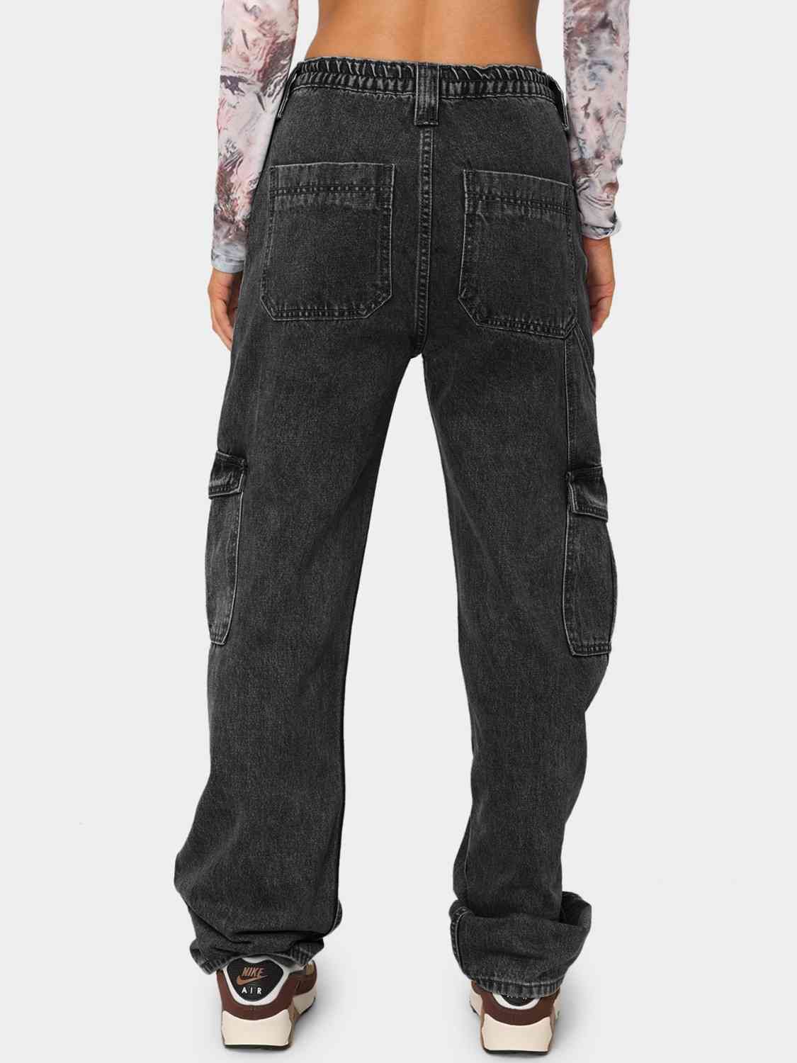 Lavender Straight Jeans with Pockets