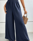 Dark Slate Gray Wide Waistband Relax Fit Long Pants Sentient Beauty Fashions Apparel & Accessories