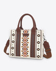 White Smoke Printed PU Leather Shoulder Bag Sentient Beauty Fashions bags