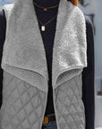Slate Gray Open Front Collared Vest Sentient Beauty Fashions Apparel & Accessories