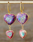 Dim Gray Heart Shape Imperial Jasper Dangle Earrings Sentient Beauty Fashions jewelry