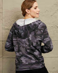 Rosy Brown Double Take Camouflage Drawstring Detail Zip Up Hooded Jacket Sentient Beauty Fashions Apparel & Accessories