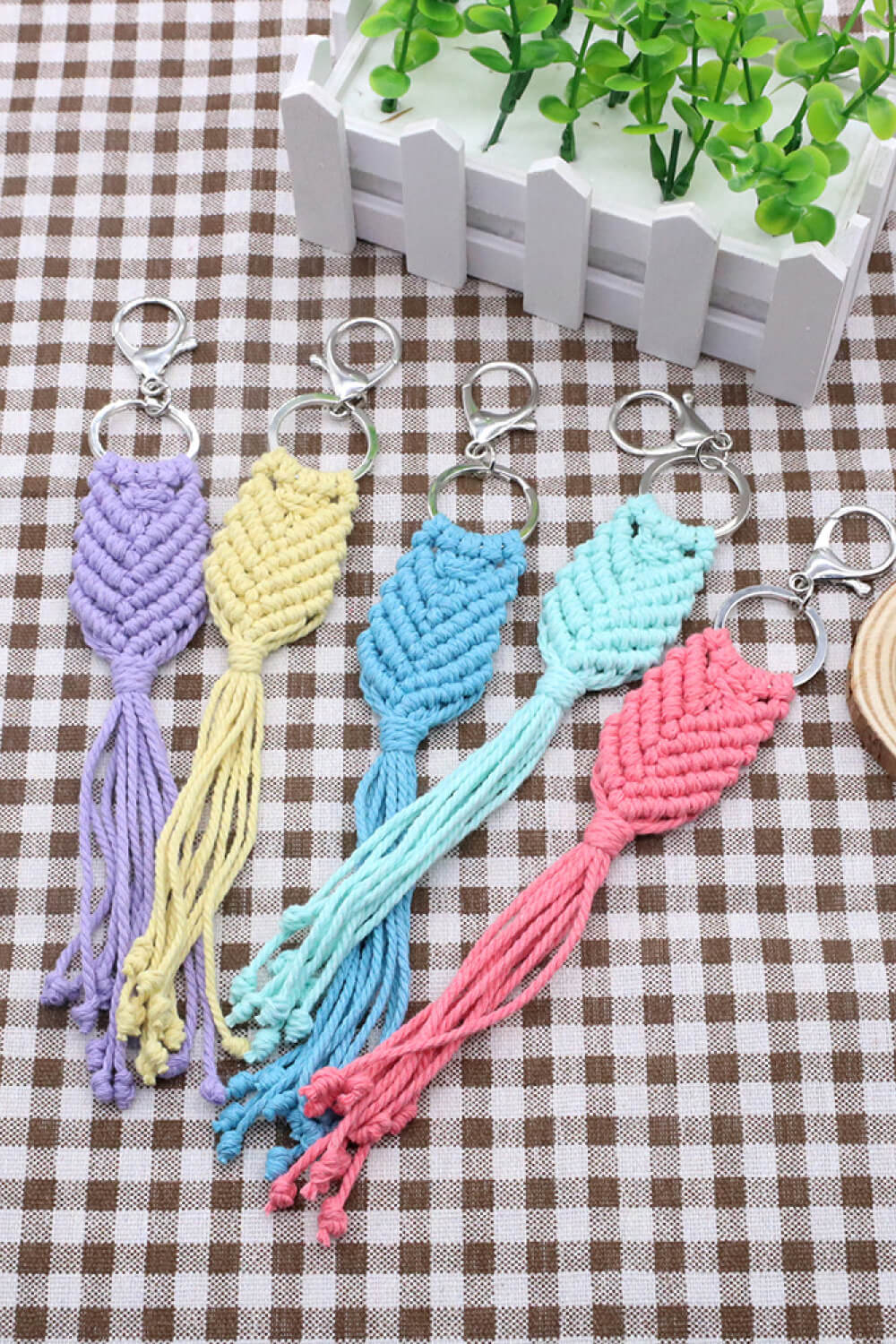 Gray Assorted 4-Pack Handmade Fringe Keychain Sentient Beauty Fashions Apparel &amp; Accessories