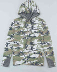 Light Gray Camouflage Sequin Drawstring Hoodie Sentient Beauty Fashions Apparel & Accessories