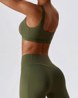 Light Gray Square Neck Cropped Sports Tank Top Sentient Beauty Fashions Apparel & Accessories
