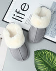 Light Gray Faux Suede Center Seam Slippers Sentient Beauty Fashions slippers