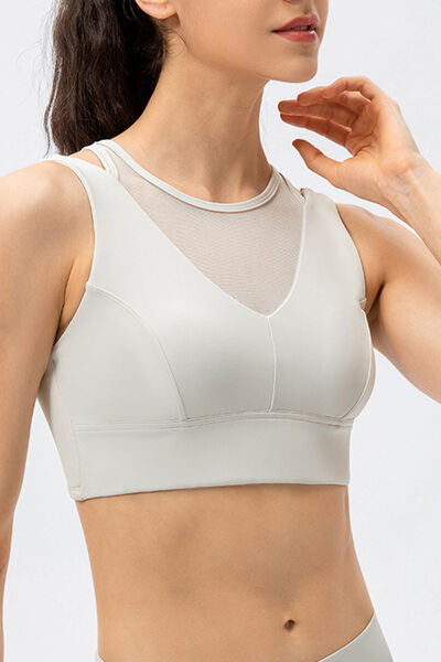 Light Gray Cutout Wide Strap Active Tank Sentient Beauty Fashions Apparel &amp; Accessories