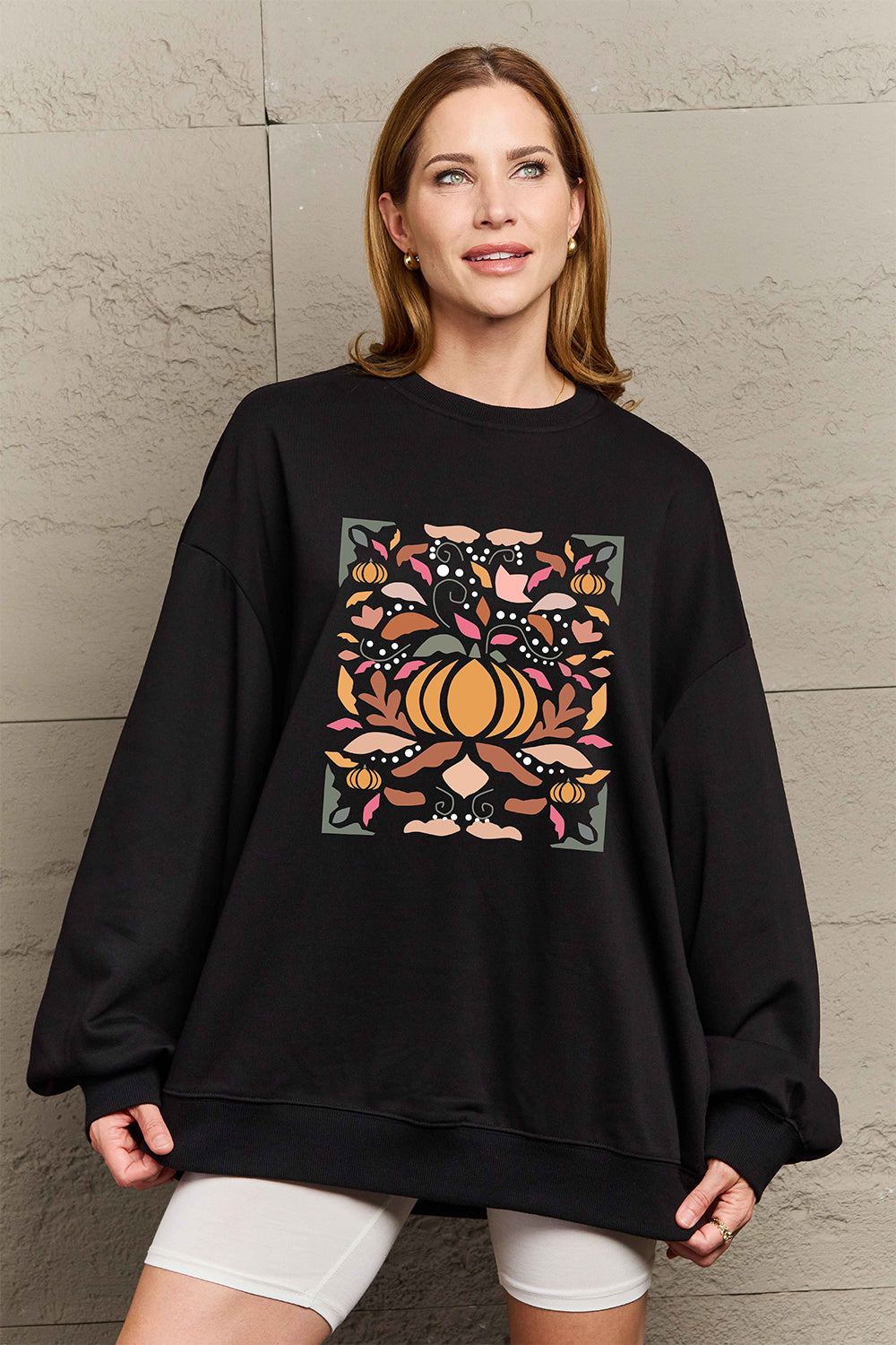 Dark Gray Simply Love Full Size Graphic Dropped Shoulder Sweatshirt Sentient Beauty Fashions Apparel &amp; Accessories