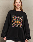 Dark Gray Simply Love Full Size Graphic Dropped Shoulder Sweatshirt Sentient Beauty Fashions Apparel & Accessories