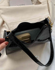Dark Gray PU Leather Shoulder Bag Sentient Beauty Fashions *Accessories