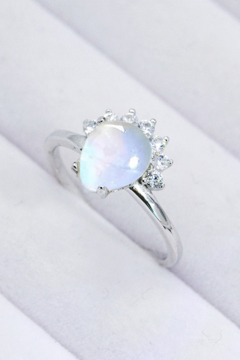 Light Gray 925 Sterling Silver Moonstone Ring Sentient Beauty Fashions jewelry