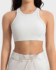 Light Gray Wide Strap Cropped Sport Tank