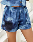 Gray Printed Elastic Waist Shorts Sentient Beauty Fashions Apparel & Accessories