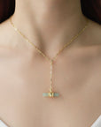 Rosy Brown Gold-Plated Bar Pendant OT Chain Necklace Sentient Beauty Fashions Jewelry