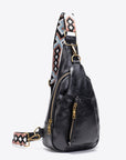 Dark Slate Gray All The Feels PU Leather Sling Bag Sentient Beauty Fashions bags & totes