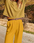 Goldenrod Knit Top and Joggers Set Sentient Beauty Fashions Apparel & Accessories