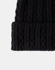 Black Mixed Knit Cuff Beanie Sentient Beauty Fashions *Accessories