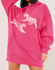 Pale Violet Red Simply Love Full Size Dropped Shoulder Tiger Graphic Hoodie Sentient Beauty Fashions Apparel & Accessories