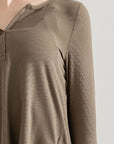 Dim Gray Long Sleeve Active T-Shirt Sentient Beauty Fashions Apparel & Accessories